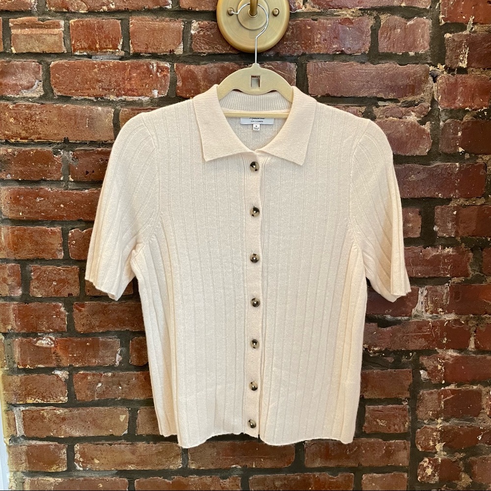 Madewell Cashmere Polo Cardigan Sweater Medium
